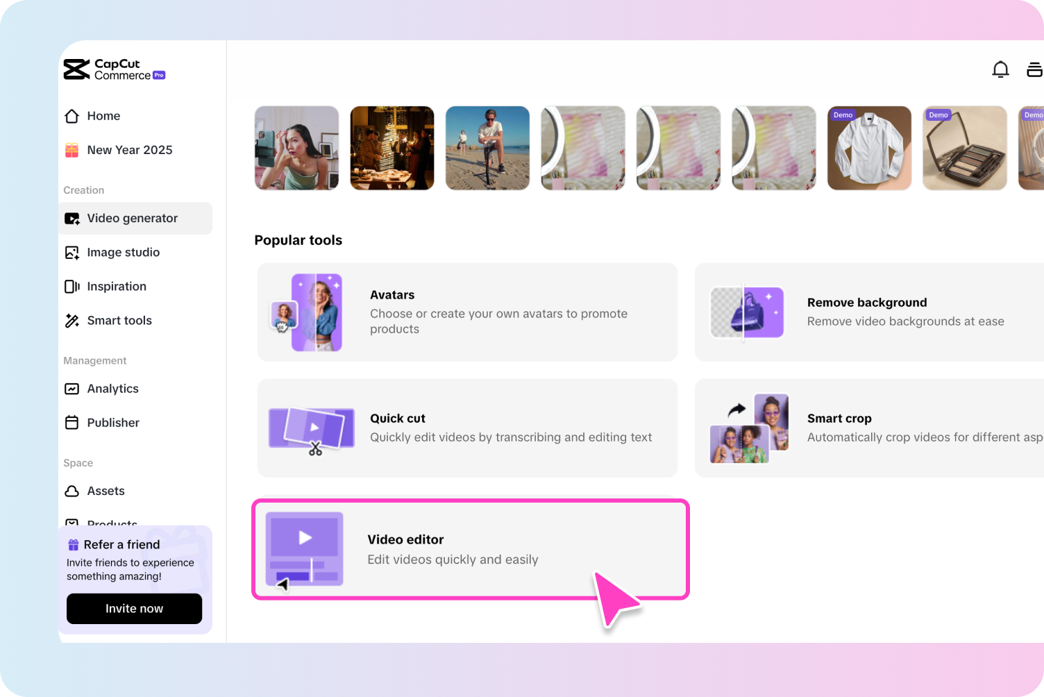 Откройте видеоредактор и загрузите видео